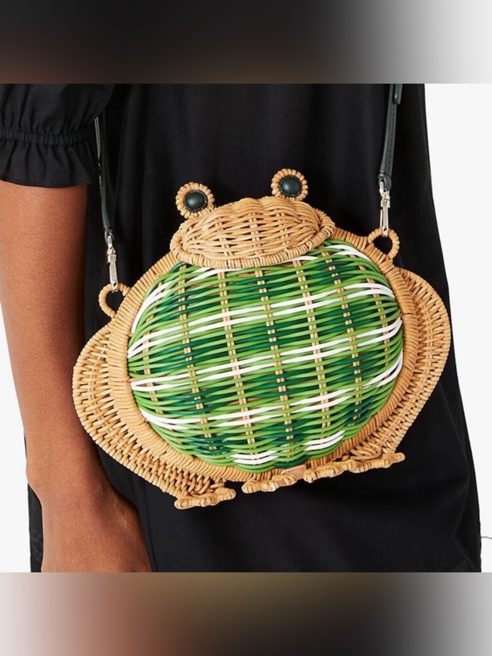 Kate Spade Hoppkins Wicker Frog Crossbody Limited Edition